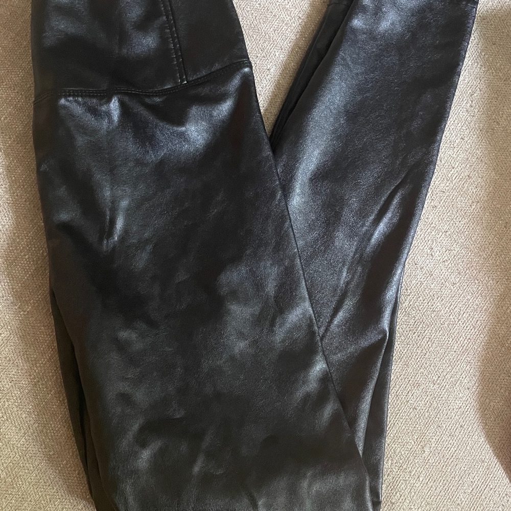 Love Fire Medium Black Faux Leather Pants